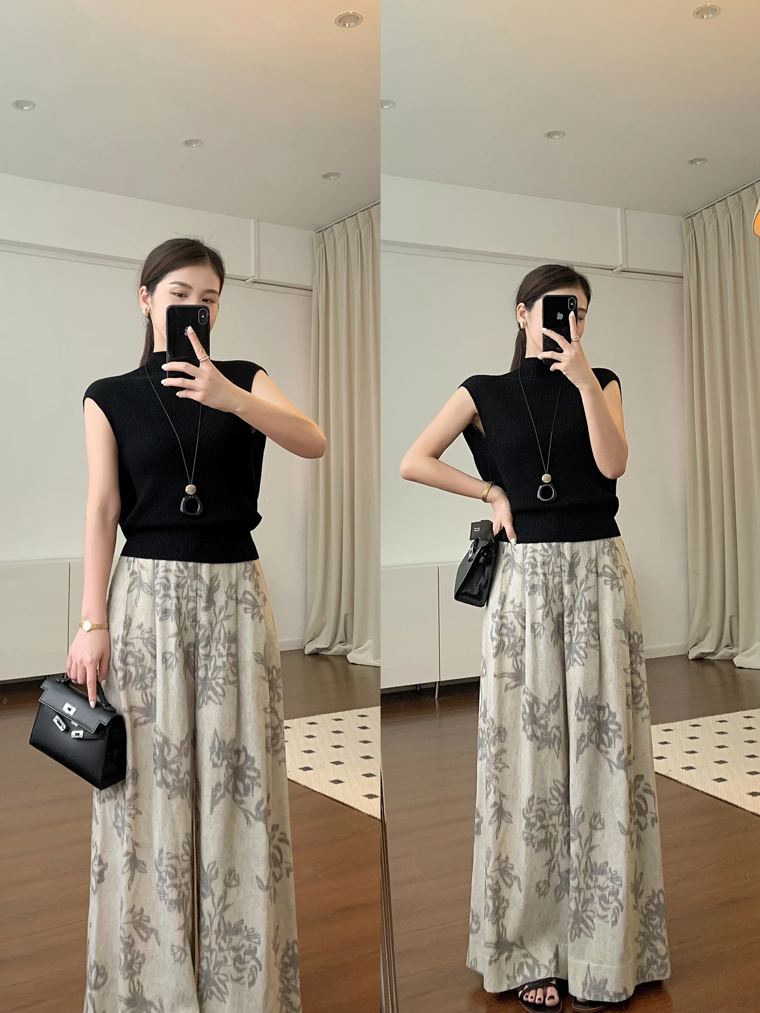 

HESIHUA Summer Linen Blend Wide Leg Pants Simple Loose Thin Skirt Pants Commute Sle High Waist Long Pants Casual Trousers