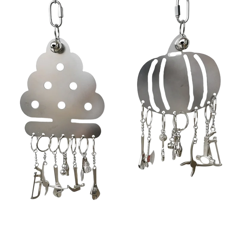 

Aqumotic Outdoor Decoration Mini Repair Tool Stainless Steel Pendant 1pc Metal Wind Chime Unique Decor for Car Bird Toy