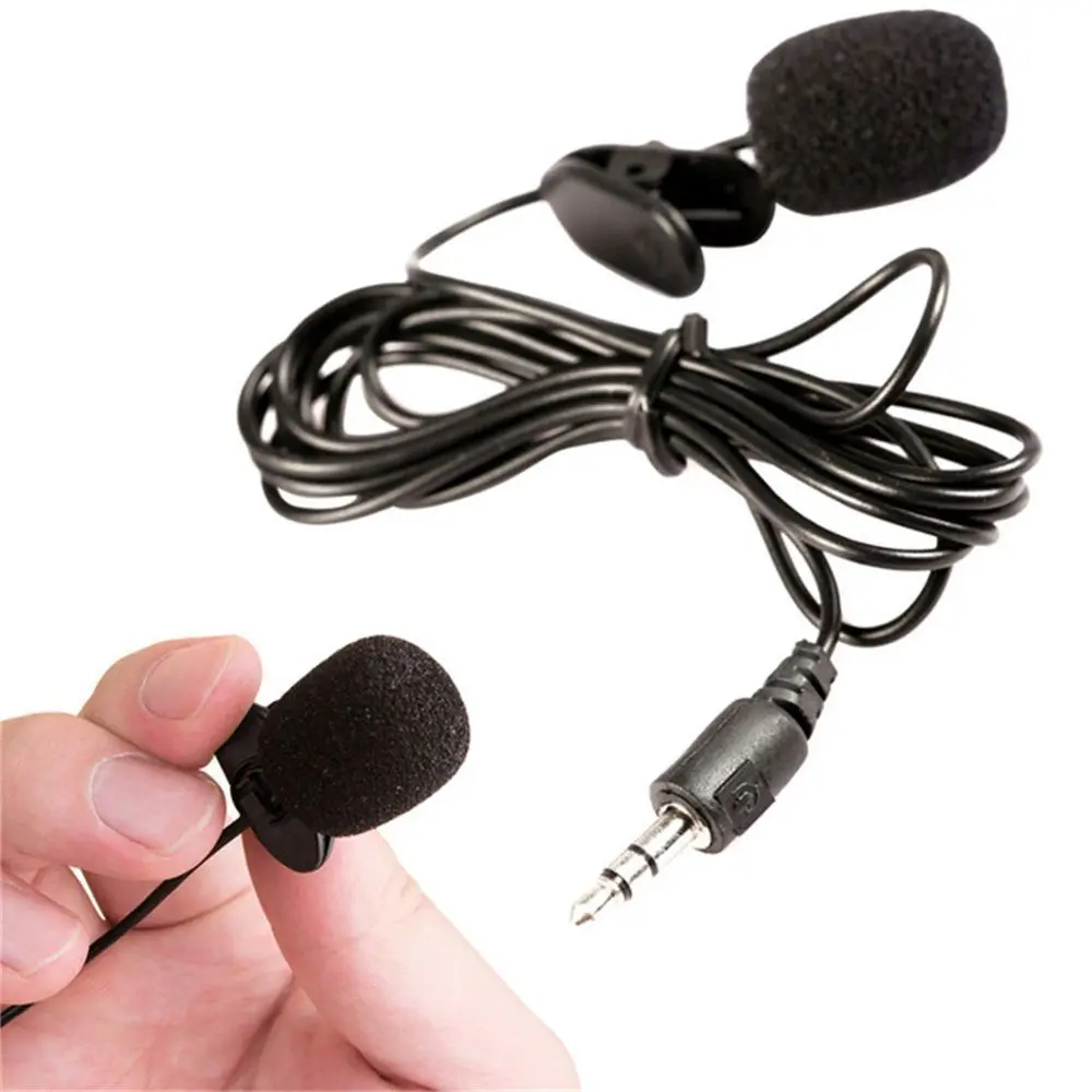 Smartphones Condenser Wired Microphones Clip On Lapel Handsfree Lavalier Mic For Phone PC Recording