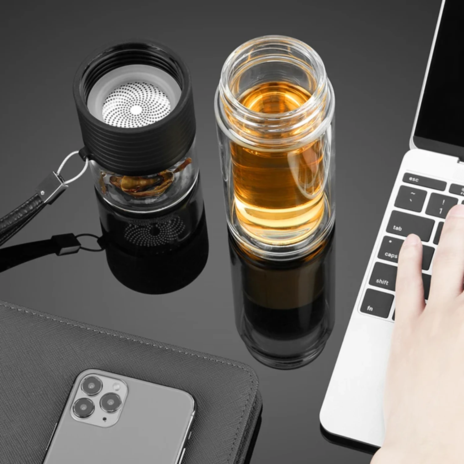 

Tea separation, heat-resistant glass brewing, tea filtration, portable cup, outdoor portable travel vehicle water cup