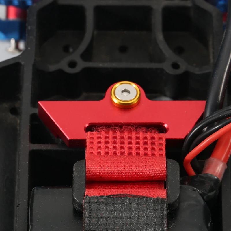 金属バッテリーホルダーマウントホールドダウン 1/10 トラクサススラッシュ 2WD シャーシアップグレード交換部品アクセサリー赤