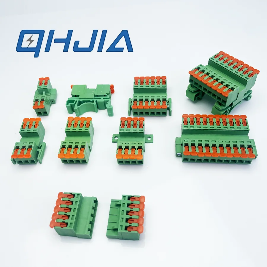5.08mm Pitch Plug-in Terminal Block Screwless Spring Clamp Wire Connector Male Female Docking PA66 Flame Retardant Fast Install