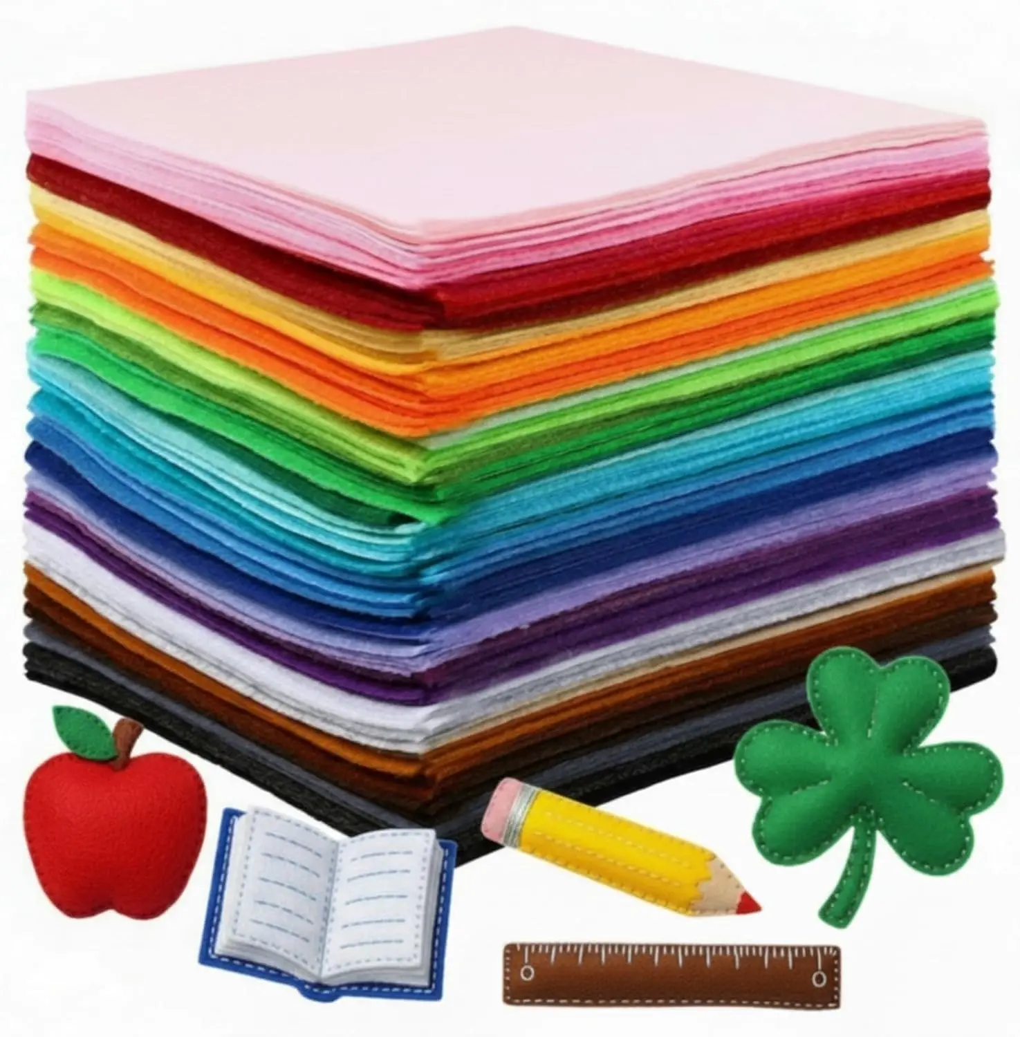 

120 Pcs 12x8 Inch Felt Sheets, 40 Assorted Colors for DIY Crafts, Sewing, Patchwork - Stiff Paper
