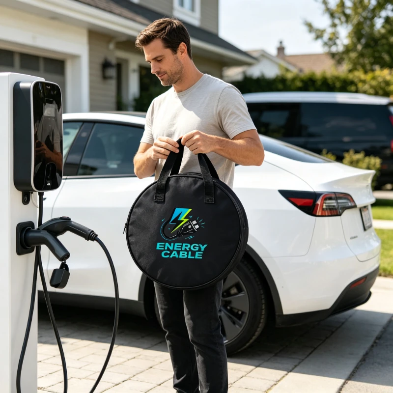 Portable Electric Scooter Charging Cable Storage Pouch Handbag for Charging Gun Scooter Accessories Travel Outdoor