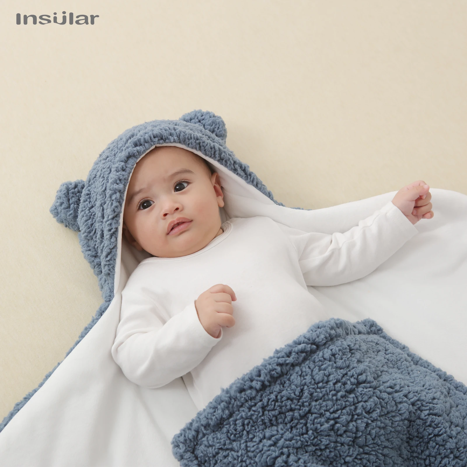 INSULAR Baby Soft Swaddle Blankets Infant Warm Cotton Sleeping Bags Newborn Thicken Sleepsack Cocoon Type Autumn Winter 0-1 Y