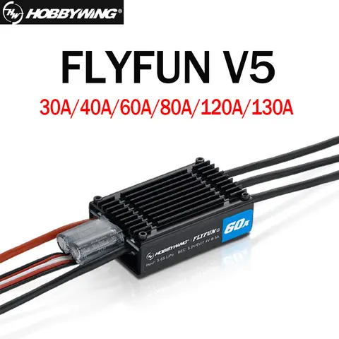 Hobbywing FlyFun Mini-V5 30/80/60/120/130A  Speed Controller Brushless ESC Lipo with DEO Function for RC Multicopter Fixed-Wing
