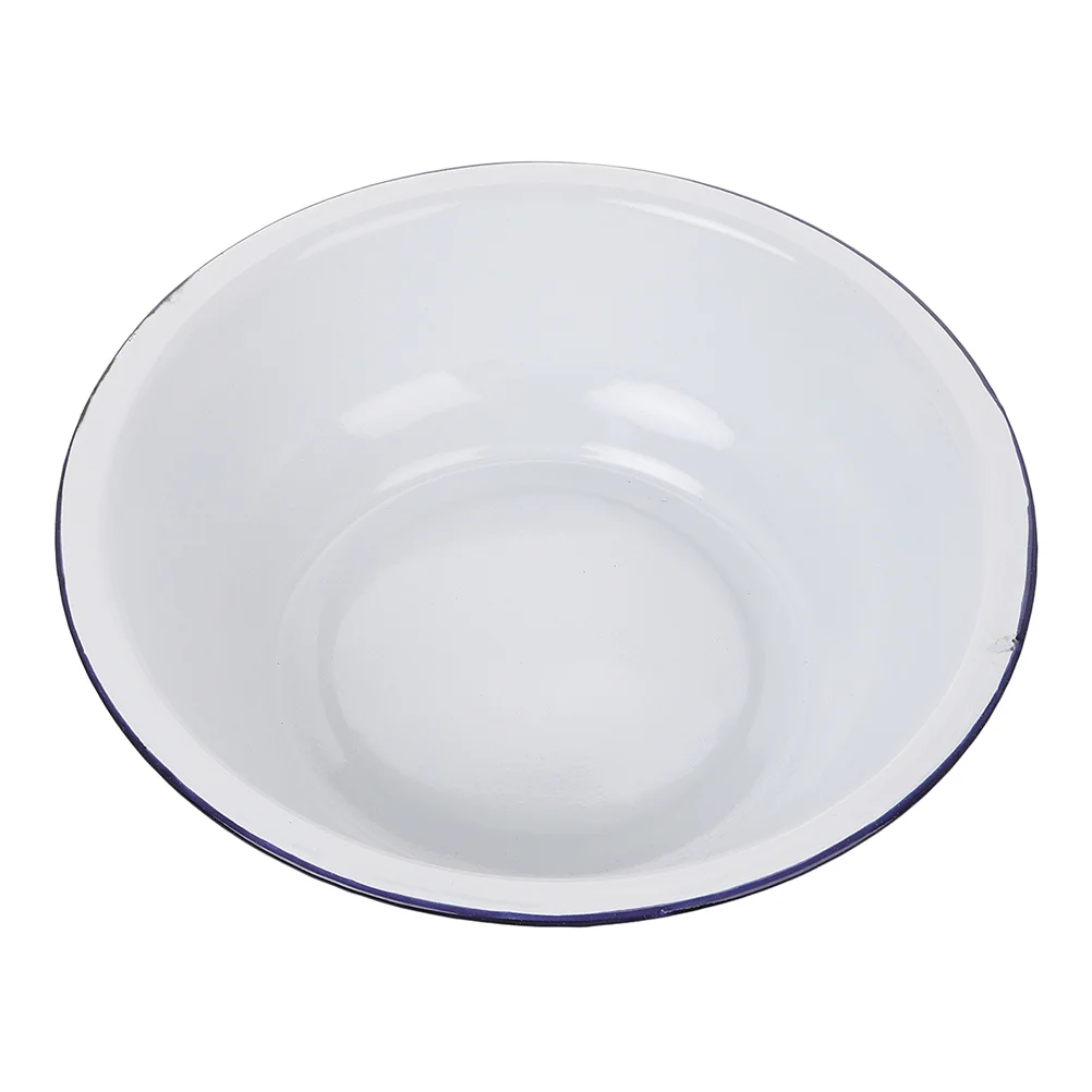 Cuenco esmaltado chino Retro, cuenco para Pasta, fideos, plato esmaltado para ensalada, lavabo para sopa caliente, plato instantáneo para Ramen, recipiente para mezclar huevos