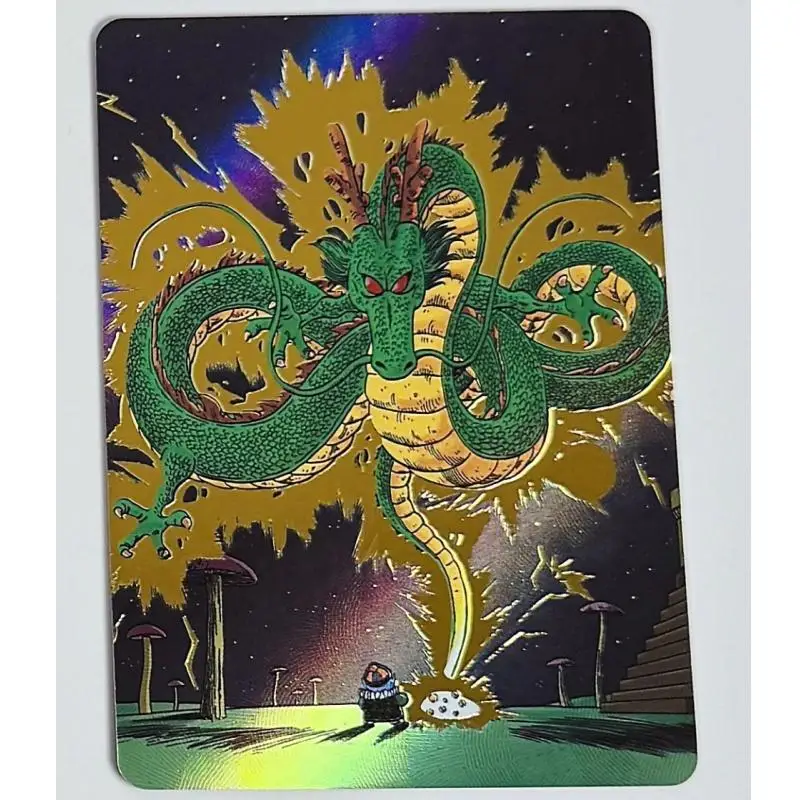 9 Sheets Flash Card Shenron Son Goku Dragon Ball Diy Refractive Hot Stamping Series Anime Collection Action Toy Figures Gifts