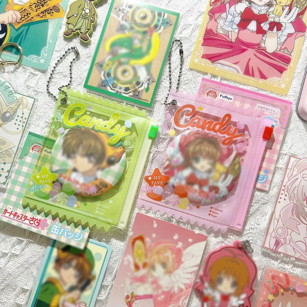 5 Pieces of Japanese Candy Series Badge Display Pendant, Badge Protective Card Cover, Badge Dustproof Storage Bag