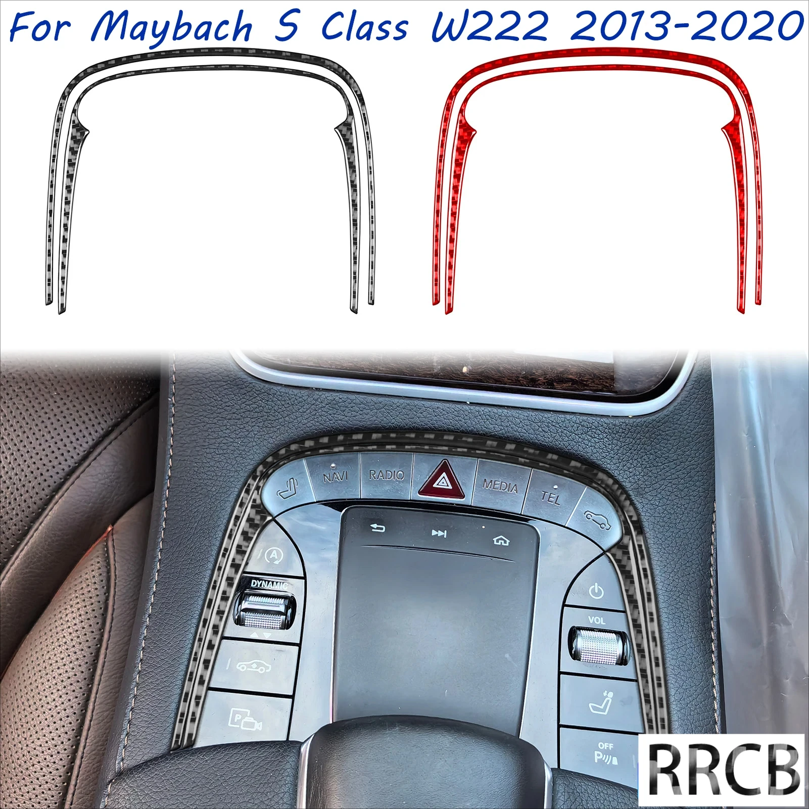 

For Mercedes Benz Maybach S Class W222 2013-2020 Carbon Fiber Center Console Multimedia Panel Interior Car Accessories Sticker