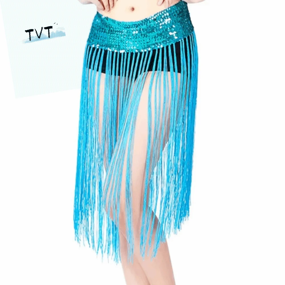 

Creative Belly Dance Belt Long Tassel Glitter Sequins Belly Dance Hip Scarf Wrap Skirt Classic Hip Scarf Skirt Belly Dancing