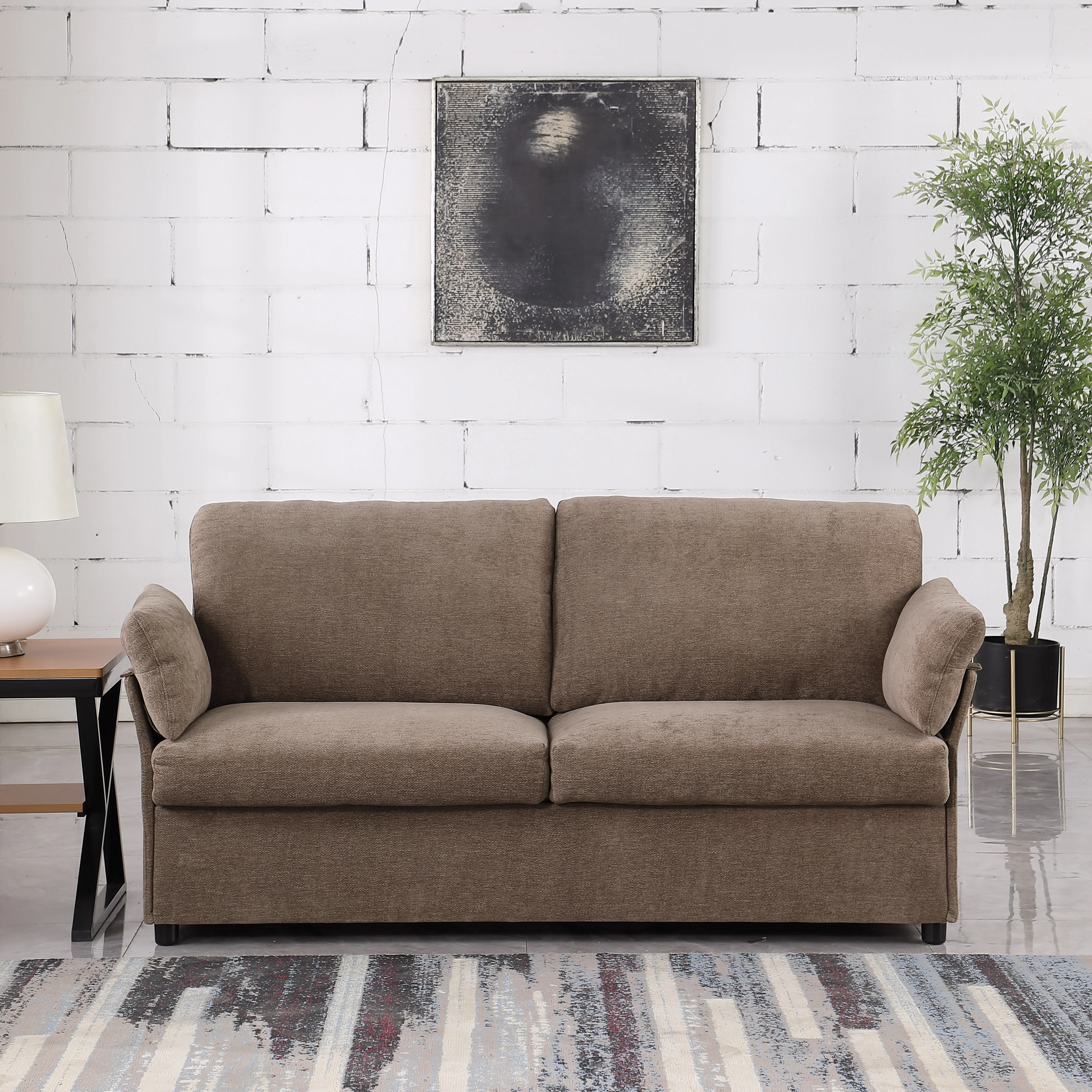 Modern Style Chenille Upholstered Loveseat Sofa , Two Seat Sofa Couch, Living Room Sofa for Home or Office