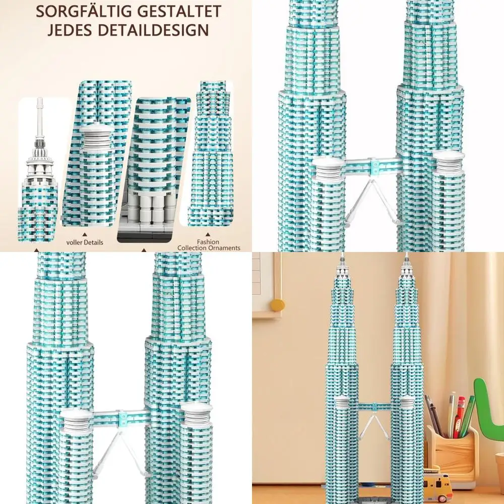 Kit de construction modulaire Malaysia Petronas Twin Towers, 800 pièces, pour adultes et adolescents