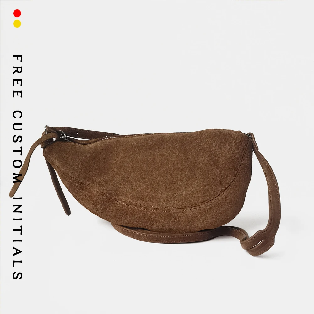 

New Women's Dumpling Bag Japanese One-Shoulder Crossbody Bag Daily Commuter Men and Women's Same Couple Bag Free Ironing Letters