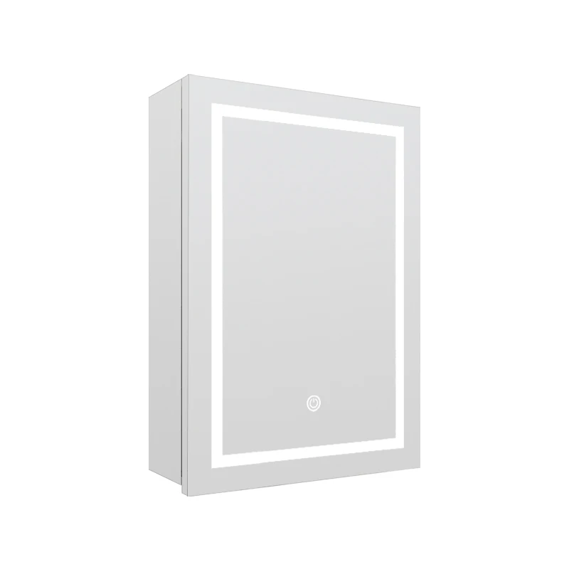 

Bathroom Furniture Led Illuminated Modern Design Stainless Steel Defogger Luxury LED Bathroom Medicine Mirrored Cabinet