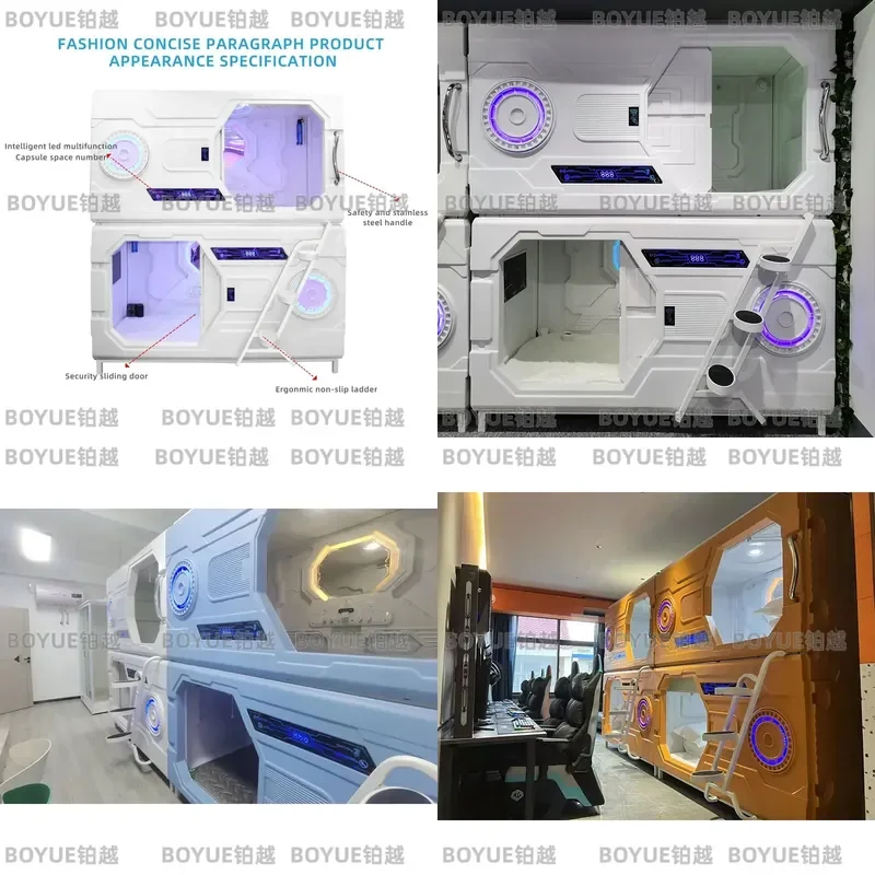 Galaxy ABS Capsule Bed Japanese Style Sleeping Pod for Dormitory Hotel Airport Cabin Compact Space Saving Furniture Unit