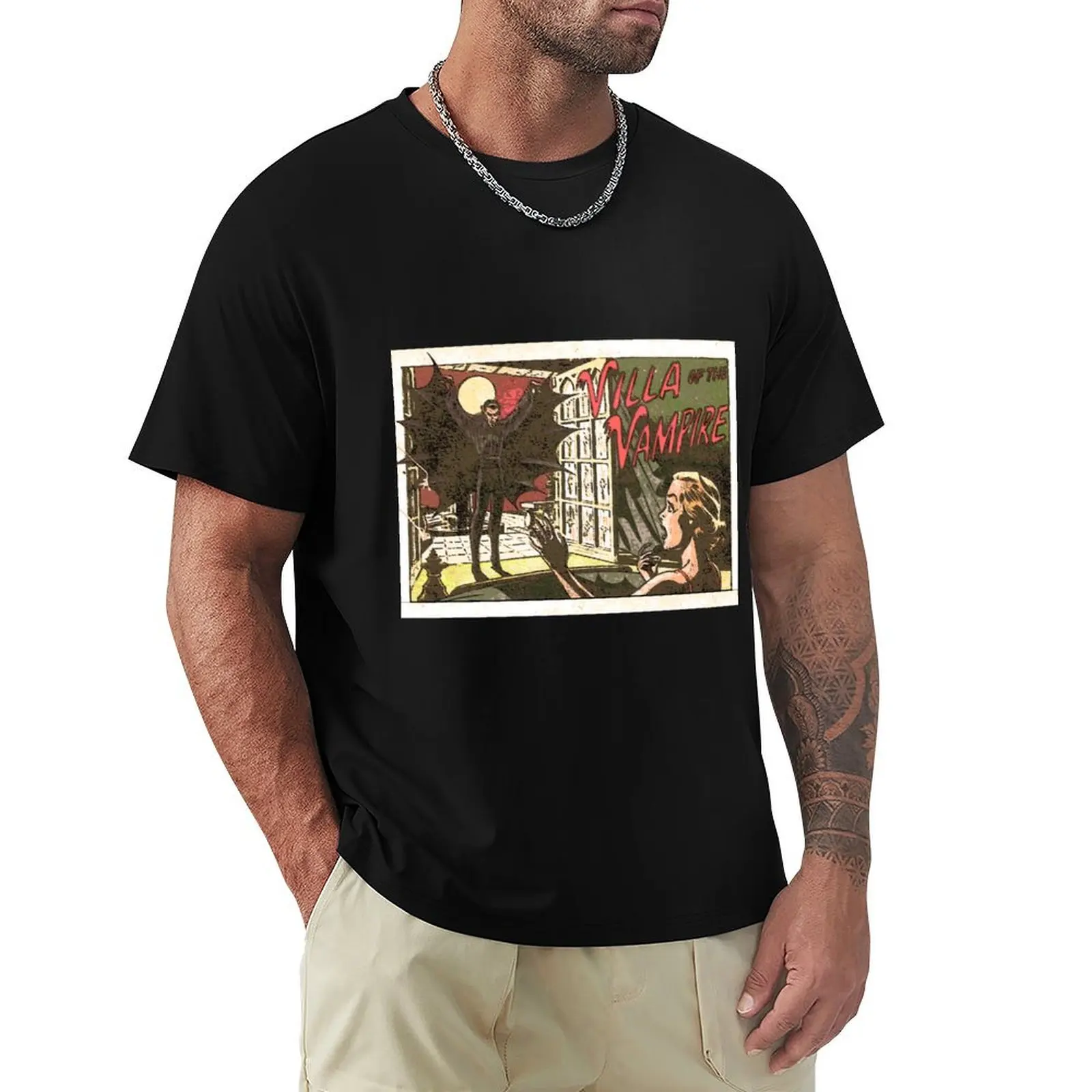 Villa of the Vampire Comic T-Shirt Basic Short Sleeve Cotton Blend T-Shirt