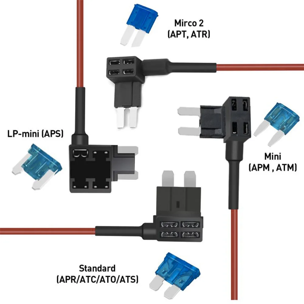 12er-Pack 12V Add-a-Circuit Sicherungsadapter für Standard-, Mini-, Micro2- und Low-Profile-Sicherungen, 4 Typen ATO ATC ATM APM Sicherungshalter – Detail 6