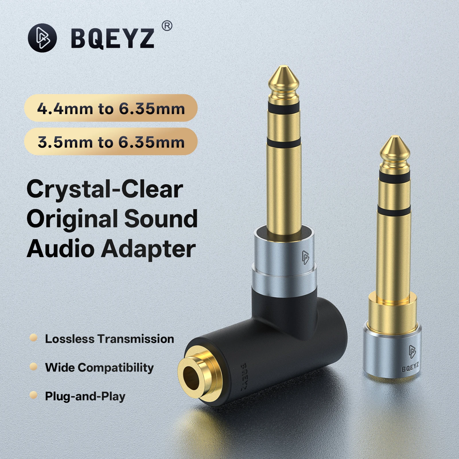 BQEYZ 6.5mm Male to 3.5mm/4.4mm Female Audio Jack Adapter for Headphone and Speaker