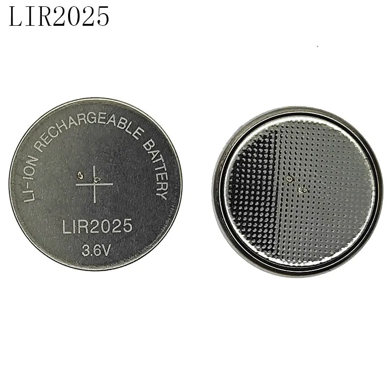 2PCS/LOT LIR2025 2025 New rechargeable button battery 3.6V lithium ion rechargeable battery