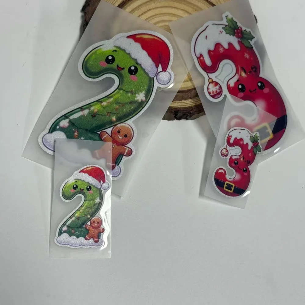 2Pcs Set Christmas Number 0‑9 Waterproof Vinyl Decals Snowman Reindeer for Car Window Body Holiday Decor