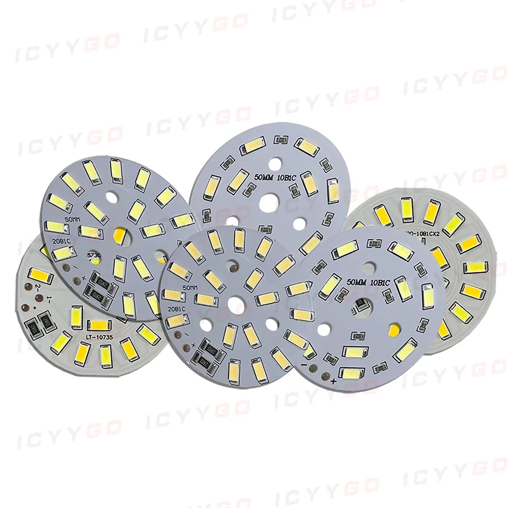 Imagem -02 - Round Aluminum Led Light Panel Pcb Fonte Faça Você Mesmo Modificação Bulb Acessórios de Soldagem 5w 10w Smd 5730 5v