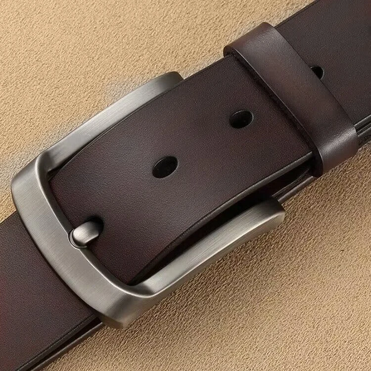 3.8CM High Quality Genuine Leather Belt For Men Luxury Designer Pin Buckle Belts Cowskin Vintage Strap Male Jeans for Man