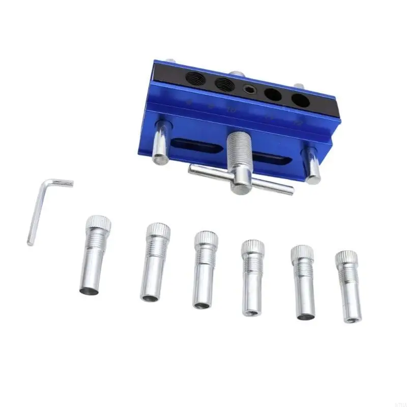 

Centering Doweling Jig 6 Drill Guides for Straight Holes Adjustable Metal Drilling Hole Kits for Wood Dowel Jig 87HA