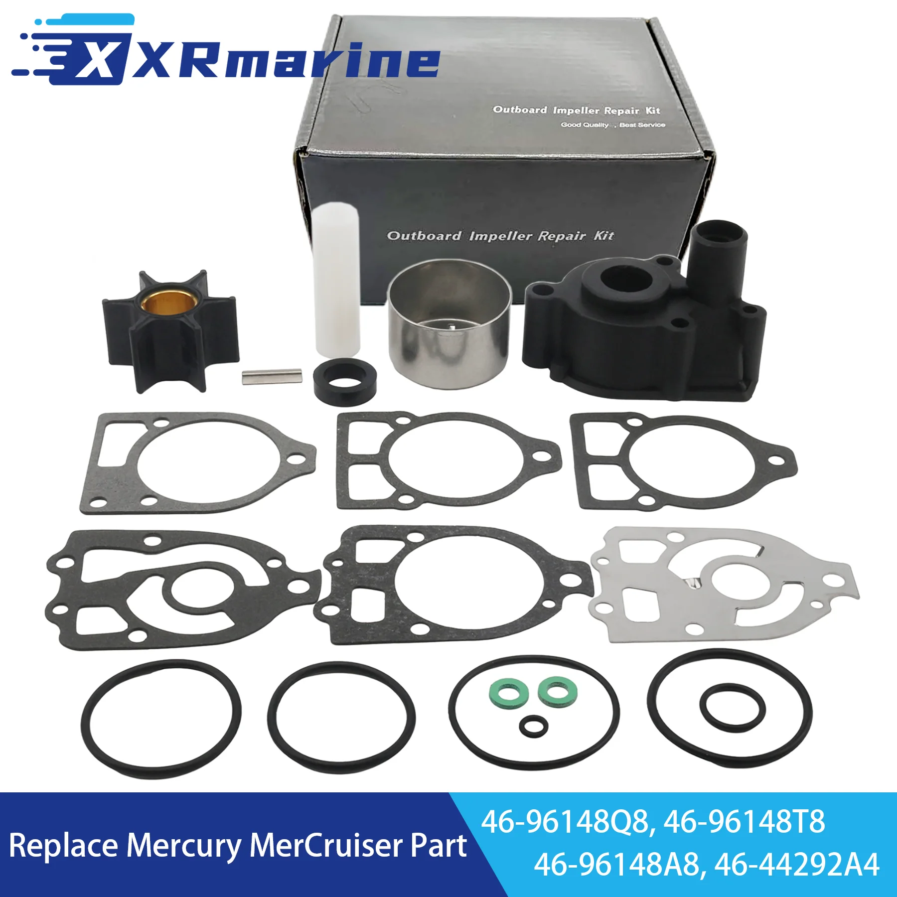 

46-96148Q8 Water Pump Impeller Kit for Mercury 65-225HP Outboard MerCruiser R MR Alpha One Gen 1 Stern Drives 18-3517 96148A8
