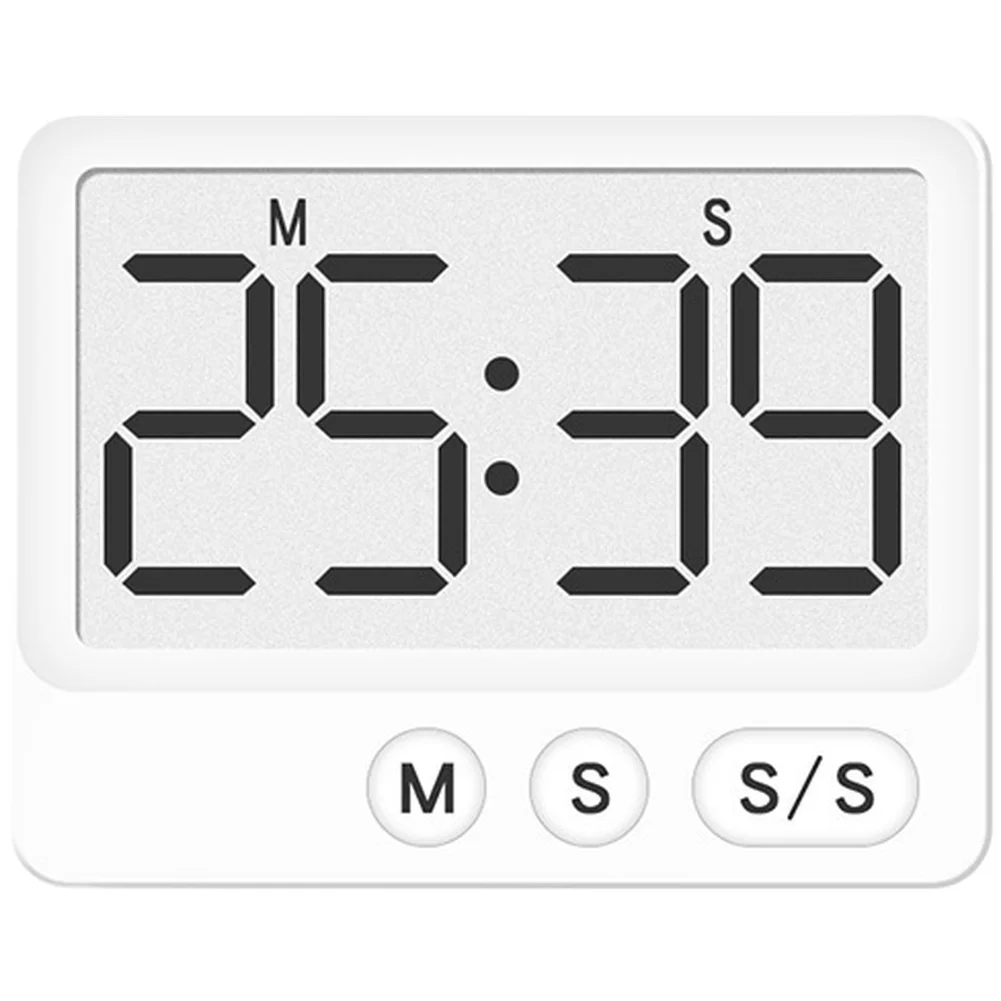 Compact Digital Timer with Magnetic Back and Large LCD Screen for Kitchen Baking Study Quiet Operation with One Button Interface