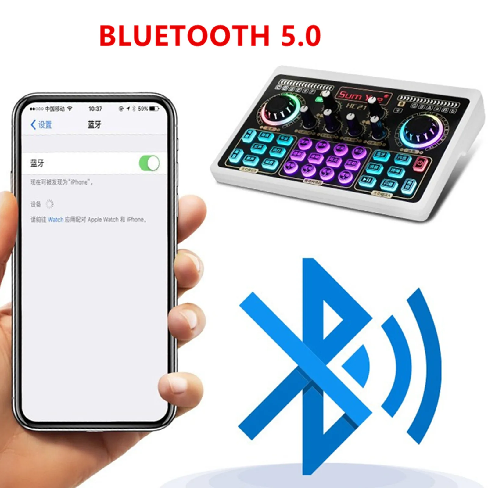 Live Broadcast Sound Card Mobile Phones Computers Karaoke Bluetooth Change Magic Sound Machine Accompany Beautify Sing Song OTG