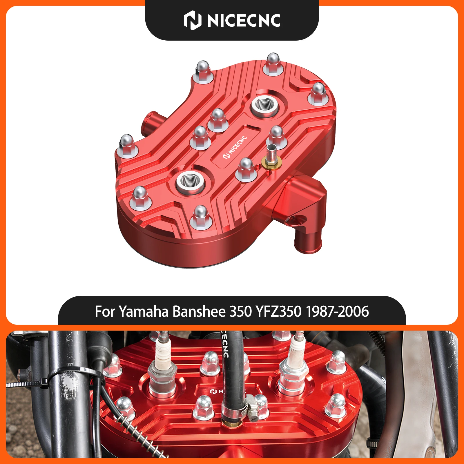 NICECNC For Yamaha Banshee 350 YFZ350 1987-2006 Cylinder Head Valve Cover Pump Gas Friendly Aluminum ATV Accessories