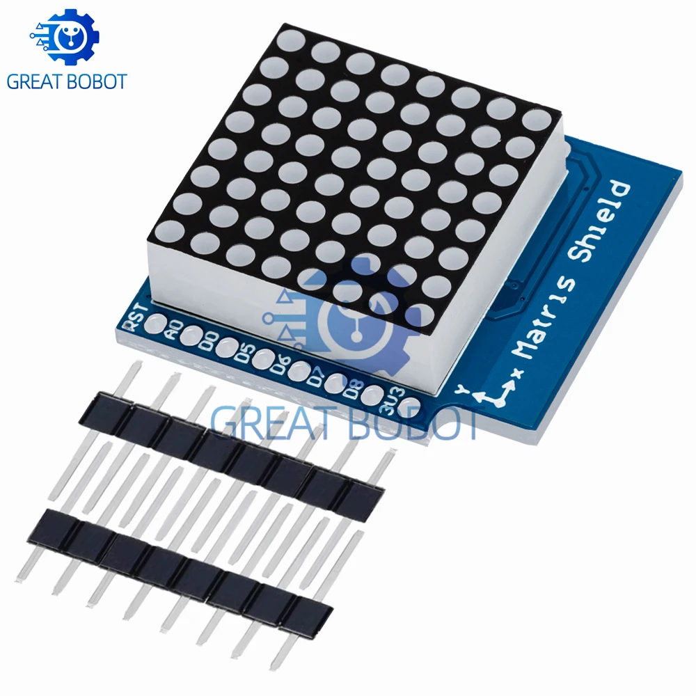 Matrix LED Shield V1.0.0 For WEMOS D1 Mini Digital Signal Output Controller Module 8 X 8 Dot Board Control