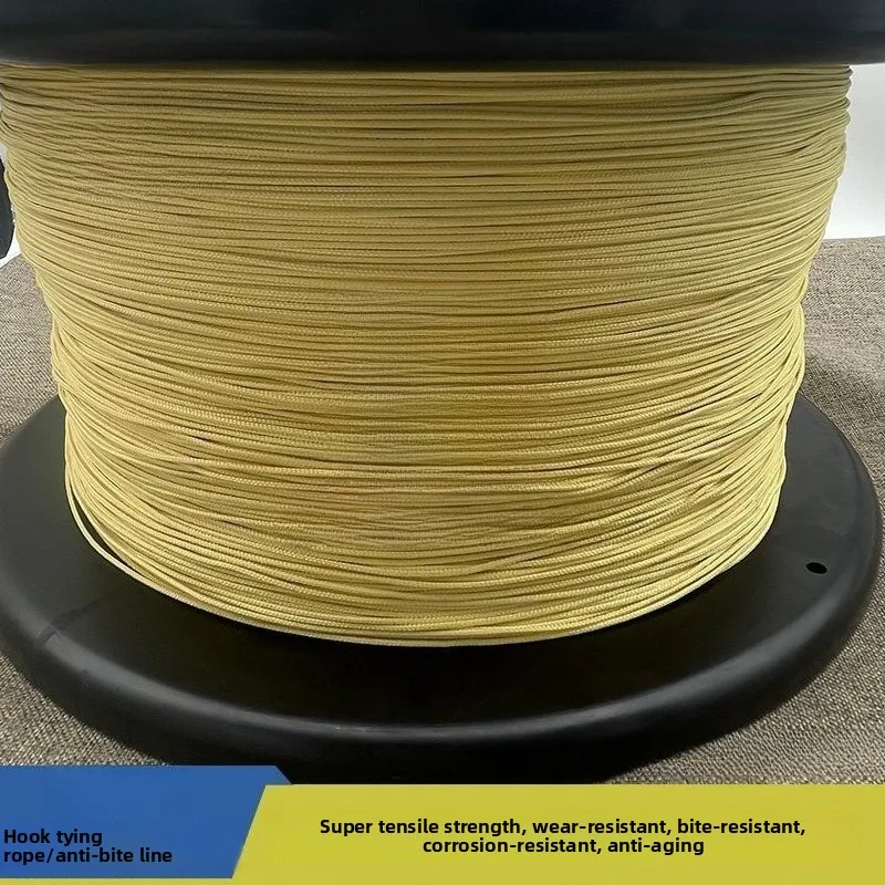 0.8 1.0 1.2 1.5mm Aramid Fiber Fishing Hook Tie Line, High Strength Corrosion & Abrasion Resistant, Cut Proof