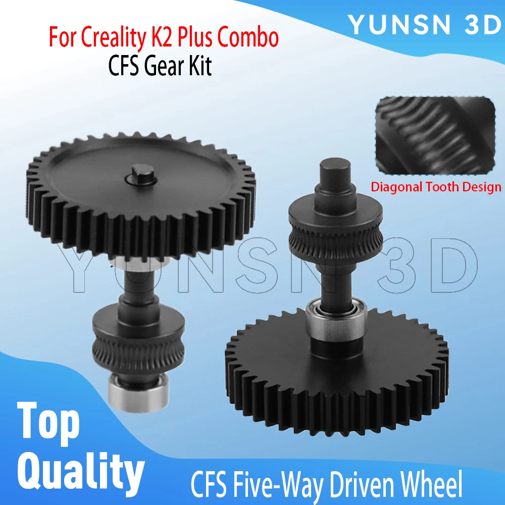 Für Creality K2 Plus Gears Combo: Verbesserte Nano-Beschichtung, gehärteter Stahl, CFS Fünf-Wege-Antriebsrad, verschleißfeste 3D-Drucker-Teile – Detail 1