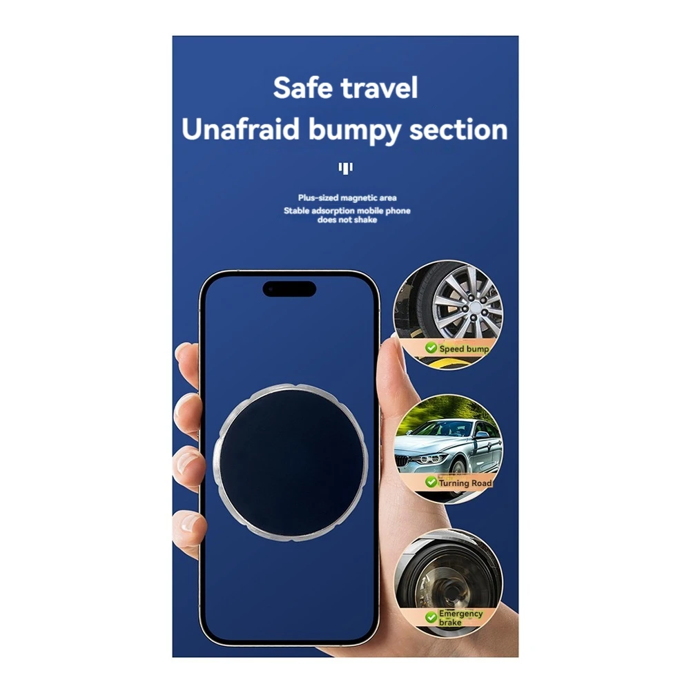 حامل هاتف مغناطيسي مثبت على الصيف للسيارة 1080 °   حامل مغناطيسي للسيارة لهاتف آيفون 15/14/13/12 (فضي)