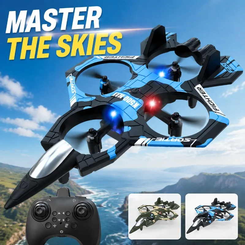 Foam RC Fighter Jet Model High‑Texture Quadcopter Drone Wireless Controlled Aerobatic Aircraft Lightweight Anti‑Collision