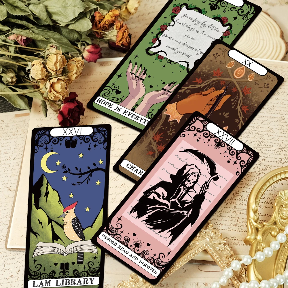 30 قطعة الإشارات المرجعية لقراءة التارو الديكور بطاقة صفحات القراءة الكتب المسمىة للطلاب لوازم ثابتة الإشارة المرجعية الإبداعية