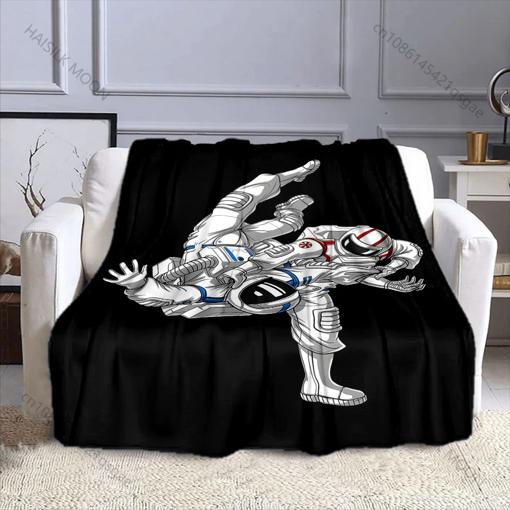 Astronauts grappling in zero gravity Print Adult Child Warm Blankets Home Travel Car Soft Comfortable Suitable for all seasons