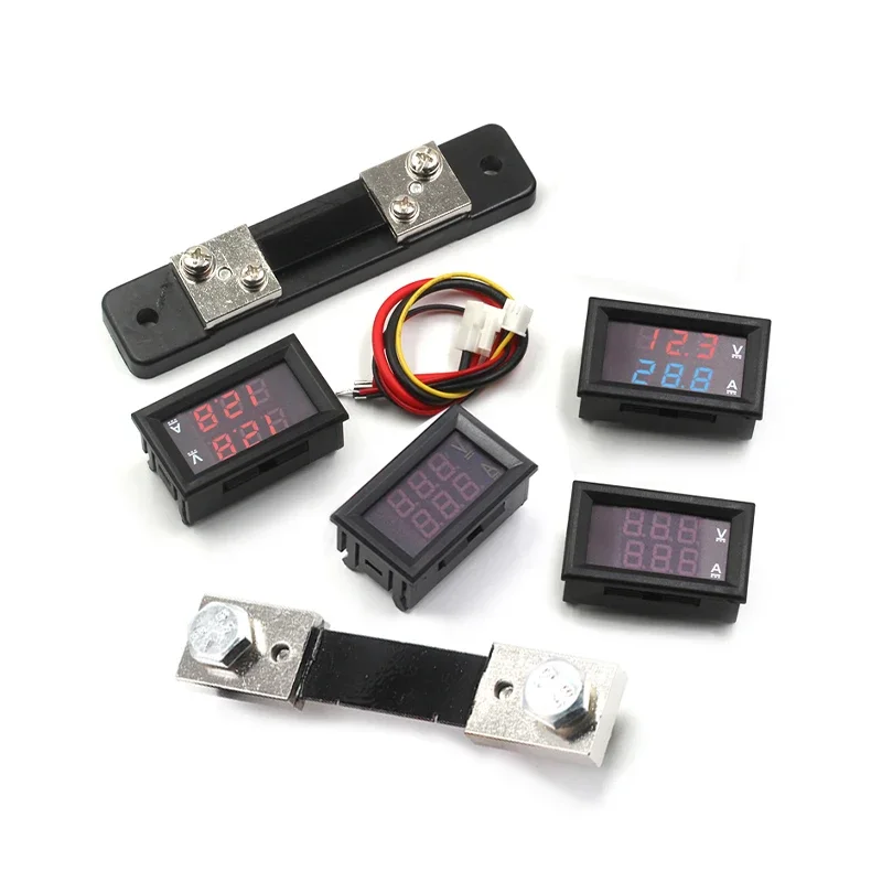 1pcs LED DC digital current and voltage meter dual display 0-100V10A board