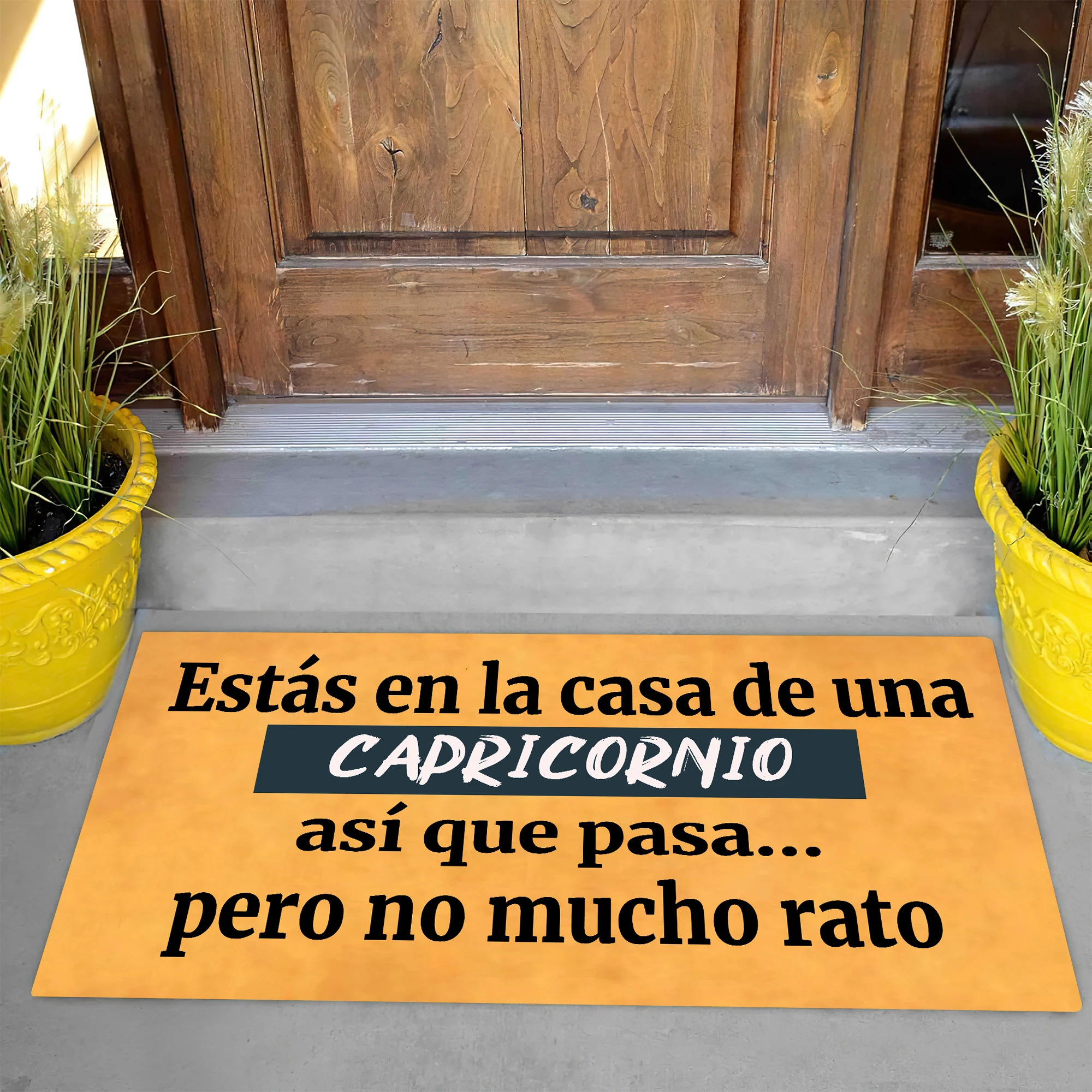 Funny Capricorn Zodiac Sign Doormat Customize Spanish Quote Non Slip Rubber Back Welcome Mat for Home Entrance