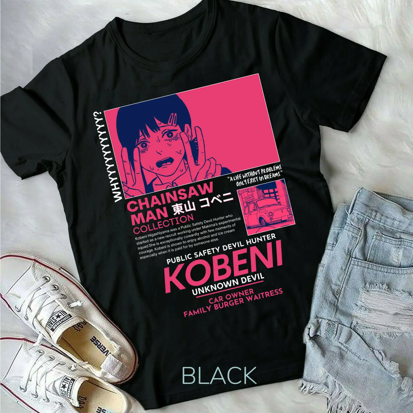 

Chainsaw man power Kobeni new t-shirt hayakawa denji anime manga graphic tee