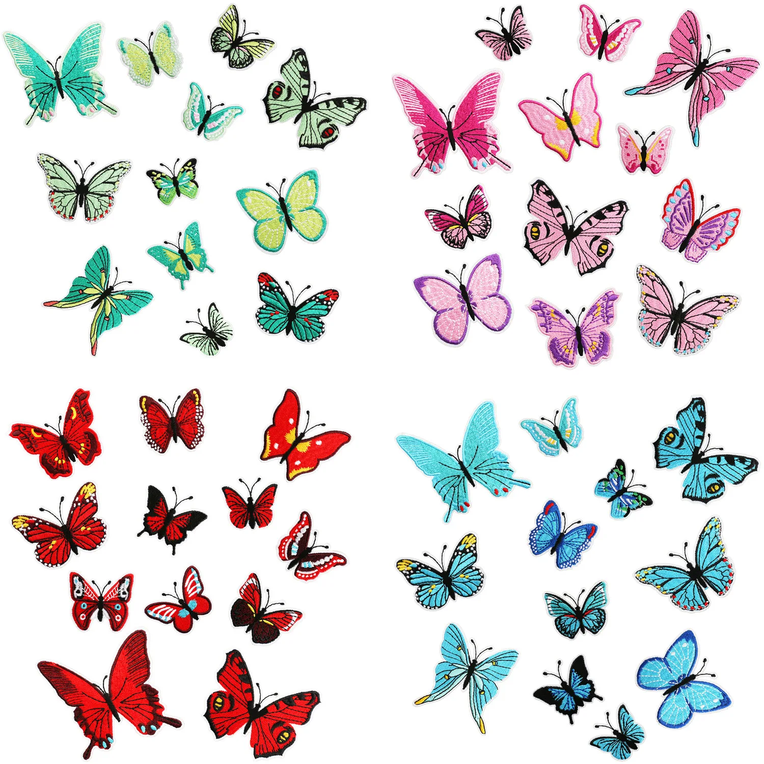 Mix Butterflies Butterfly Patches For Clothing Pack Embroidered Iron On Parche Termoadhesivos Para Ropa Mochila Designer Bulk