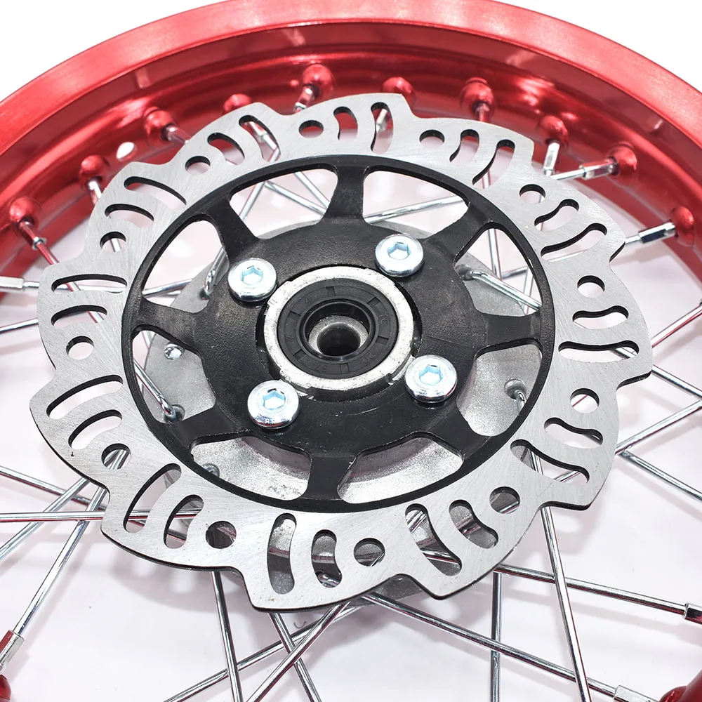 1.85 -12inch Front Rear aluminum A Style Disc Wheel Rims Hub with brake disc Sprocket For CRF50 APOLLO 110 Kayo Dirt Pit Bike