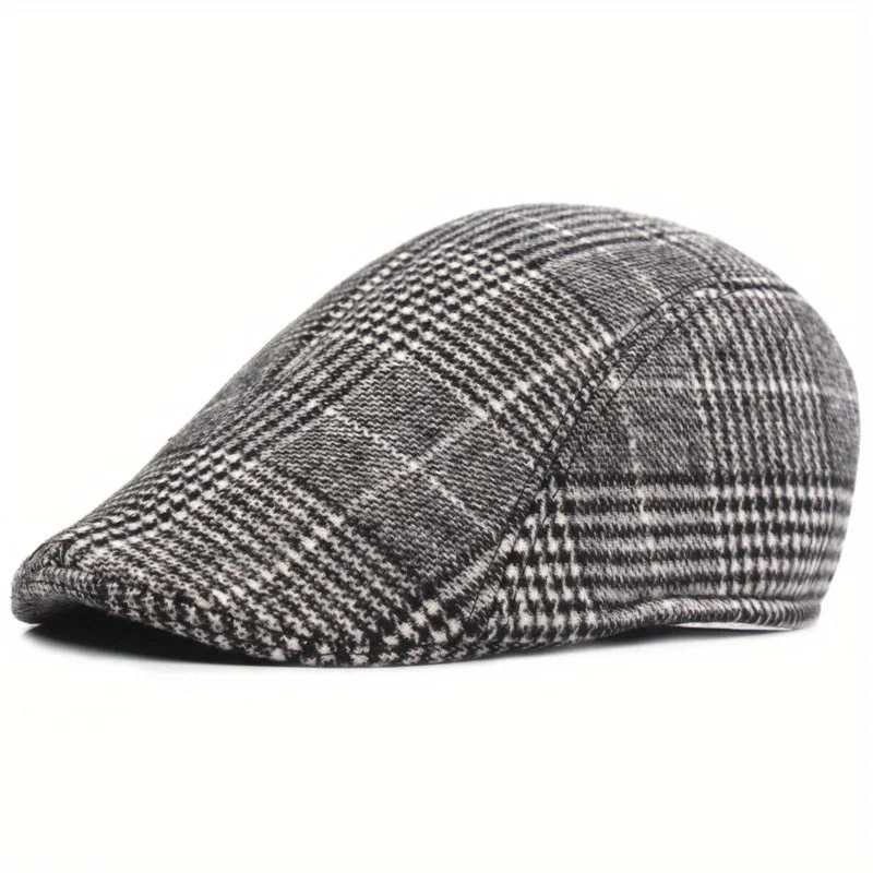 Unisex’s Retro Berets Plaid  Breathable  Absorbent Paperboy Cap Spring  Autumn Outdoor Casual Street Hats