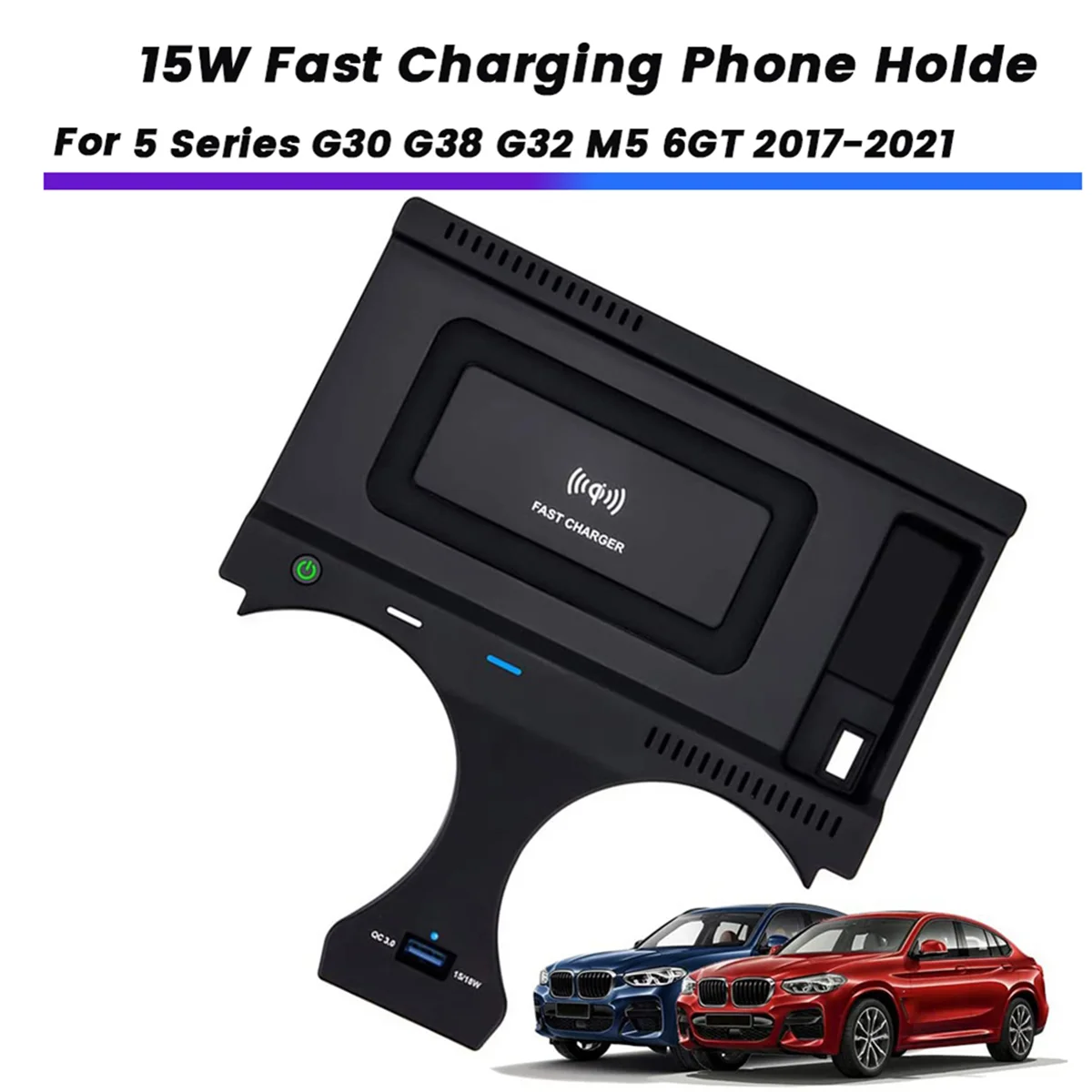 Car 15W Wireless Charger Induction Phone Holde for X3 G01 X4 G02 2018 2024 Fast Wireless Charging