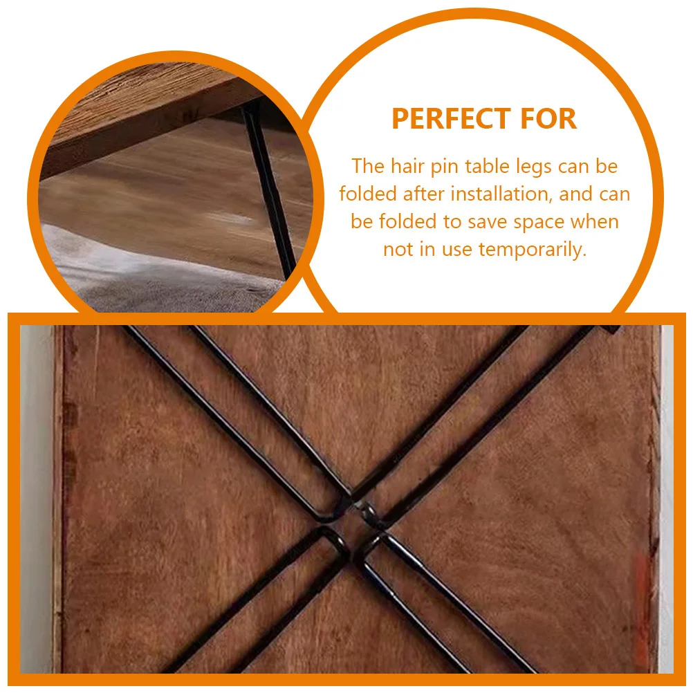 

4Pcs 250mm Foldable Table Legs Heavy Duty Metal Hairpin for Rv Tables Easy Coordination with Various Styles Folding Table Legs