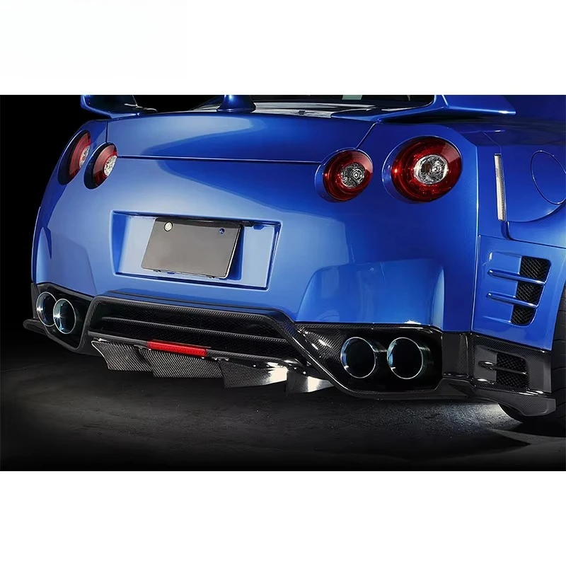 

TS Style Carbon Fiber Rear Bumper Lip Diffuser Fit for GTR R35 2007-2017 OEM Perfect Fitment Replacement Parts