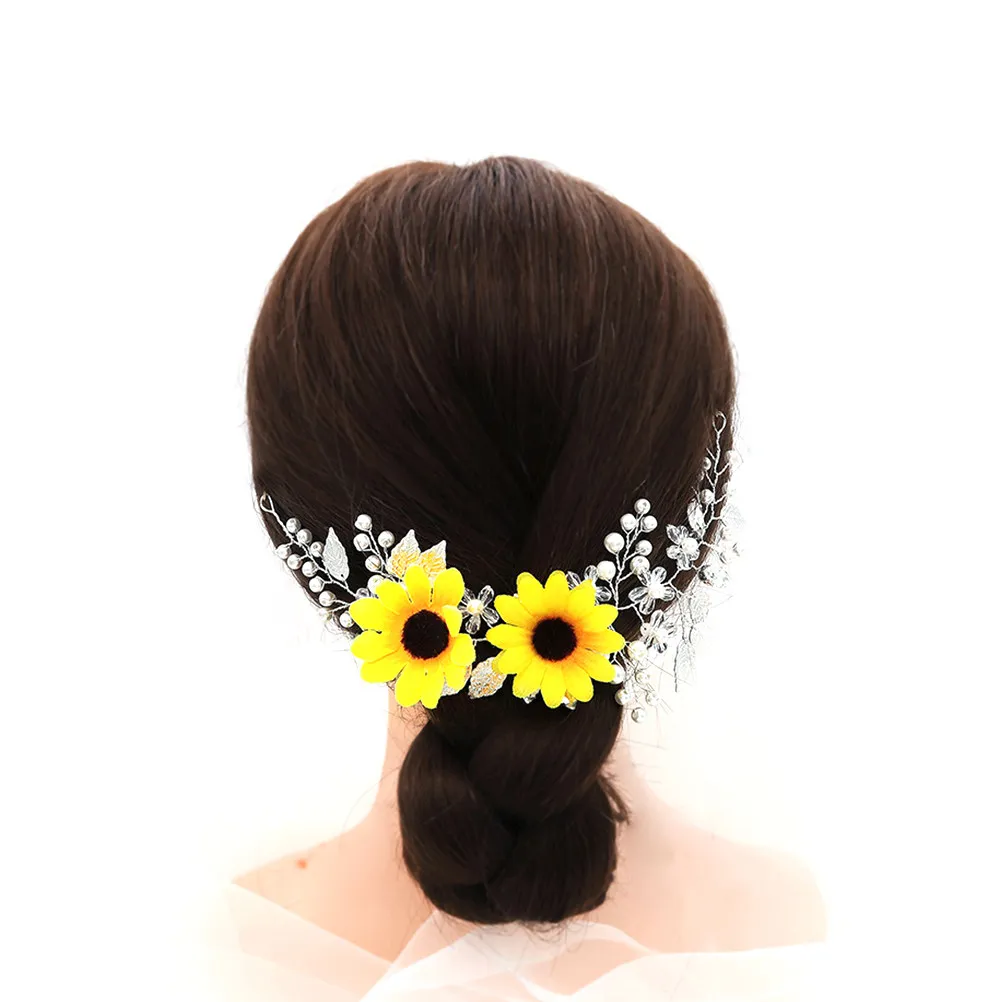 

Fashion Sunflower Hairband Human-Centric Design Smooth Skin-Friendly Finish Enhances Party Wedding Look Silver