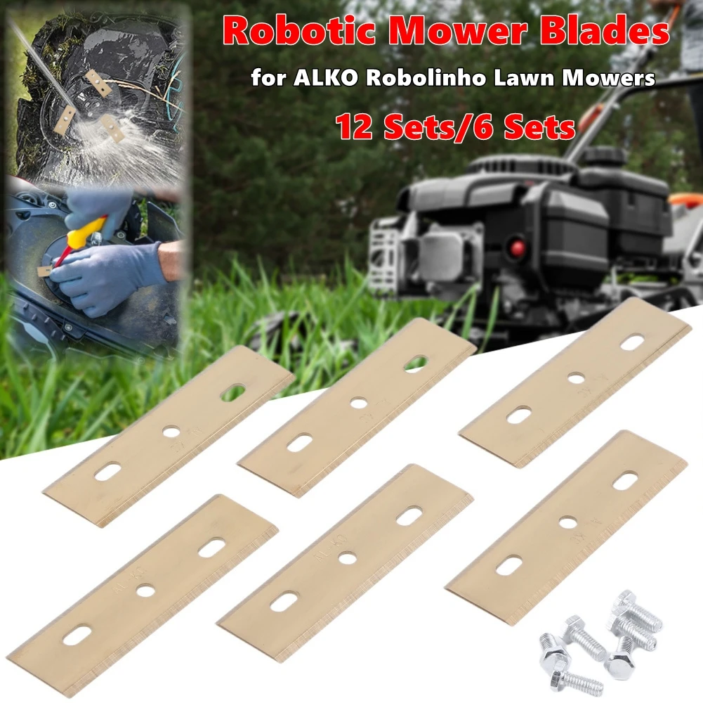 

12/6PC Robotic Lawn Mower Cutting Blade with Screws Accessories Replacement Robotic Mower Blades for ALKO Robolinho Lawn Mowers